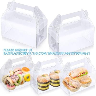 China Clear Gable Bakery Gift Boxes With Cardboard, Clear Gable Boxes With Cardboard, Dessert Cookie Pastry Cupcak for sale