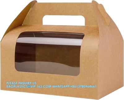 China Large Gable Boxes Treat Boxes With Window, Gift Boxes Food-Grade Boxes Food Bakery Boxes For Birthday Wedding for sale