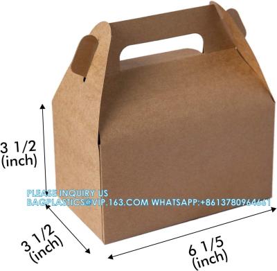 China Brown Goodies Boxes Dessert/ Treat/ Gable/ Kraft Party Favor Boxes, Popcorn,Toys,Baby Showers,Birthday for sale