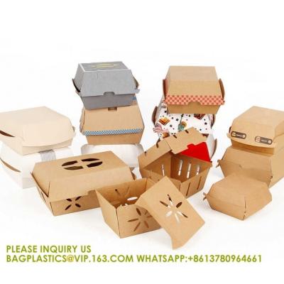 China Takeaway Food Box Container For Burger Eco Friendly Custom Burger Box Packaging Box Eco Friendly Hamburger Box for sale