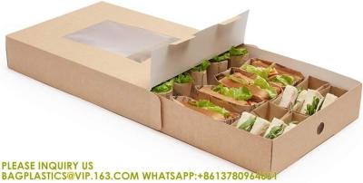 China Catering Boxes-Cover With Window, Side Lock, Kraft Paper Catering Food Containers, Recyclable, Inserts Sold Sep for sale