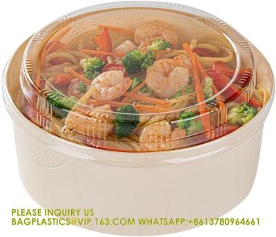 China 34 Oz Deep Round Wooden Containers - Containers Sold Separately, Clear Plastic To Go Box Lids for sale