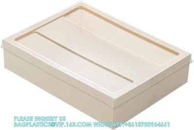 China 23 Oz Rectangle Short Straight Wooden Containers - Containers Sold Separately, Clear Plastic Lids for sale