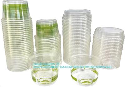 China Compostable Biobased Plastic Cups And Lids Dessert Cups With No Hole Lids, Mini Disposable Parfait Cups for sale