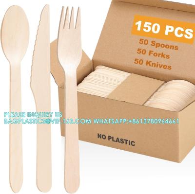 China Wooden Cutlery Set - Alternative To Plastic, Eco Friendly, Biodegradable, Compostable Cutlery Set - Wood Spoons for sale