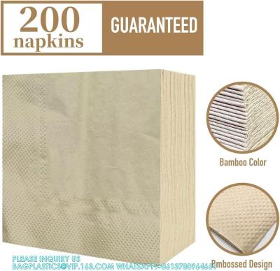 China Napkins 2 Layer Unbleached Brown Napkins Soft Disposable Napkins For Kitchen, Party, Wedding, Dinner for sale