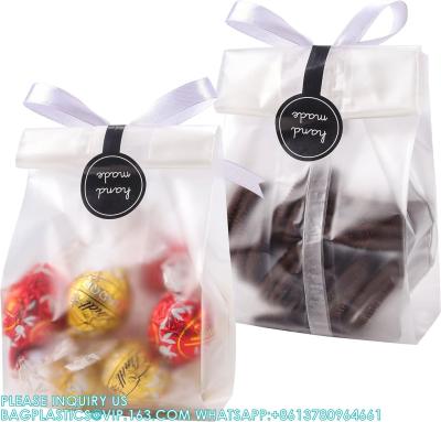 China Bolsas de plástico translúcidas para galletas, pasteles, chocolate, dulces, bocadillos, buenas para fiestas de panadería con pegatinas en venta