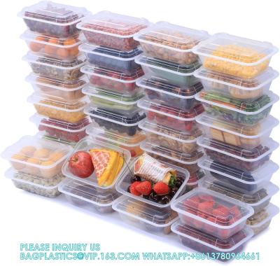China Compartment 24 OZ Meal Prep Plastic Food Storage Containers Reusable Lunch Bento Box With Lids Spill Proof for sale