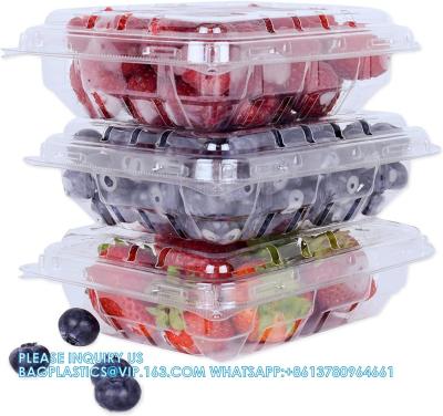 China Venta al por mayor Envasado transparente de fresa fresca Contenedor de supermercado de alimentos Caja de plástico Caja de plástico de fresa en venta