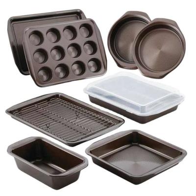 China cake pan, Commercial Baking Tray Brown Baking Pan Non-Stick Oven Tray Bakeware Nonstick Cookie Baking Sheets for sale