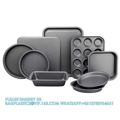 China Wholesale Home Kitchen Thicken Nonstick Oven Black 6-13 Inch Tray Round Bakeware Baking Set Tray Oven Baking Pans for sale