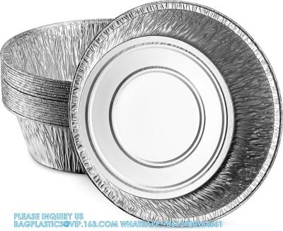 China Pans de papel de lata redondo de 10 pulgadas de aluminio desechable, congelador extra profundo y caja fuerte para horno - para hornear, cocinar, almacenar en venta