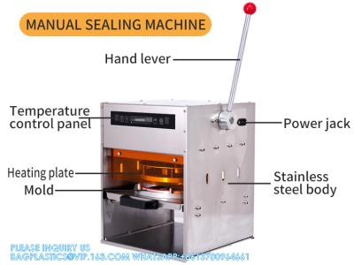 China Manual Electrical Round and square Meal Food Box Food Snack Container Sealing Machine Aluminum Foil Sealer for sale