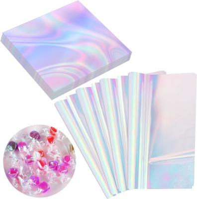 China Cellophane Sheets Iridescent Cellophane Wrap Gift Wrap For Iridescent Film Crafts Decoration Holographic Candy for sale