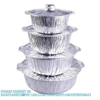 China 5300ml Disposable Pato de cocina Gran olla de aluminio de papel de aluminio redondo recipiente de horneado para olla caliente en venta