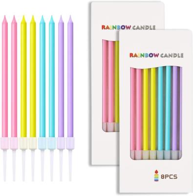 China Rainbow Birthday Candles - Colorful Birthday Candle Cake Candles Cupcake Candles For Birthday, Wedding & Lucky for sale
