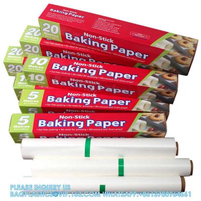 China 5m 10m 20m Food Oil Proof Tray Household Cake Silicone Paper In Roll With Metal Sawtooth Baking Paper Rolls for sale