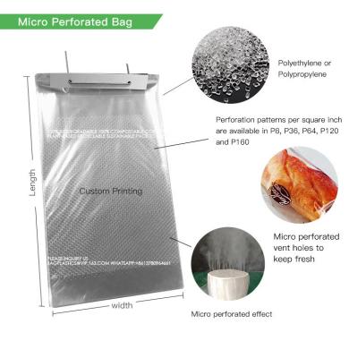 China Clear Bread Plastic Micro Perforated Bag High Quantity BOPP Bag With Bottom Gusset Cellophane Bags for sale