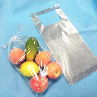 China China Manufacturer Recycle Self Adhesive Micro Perforated Bag Vest Handle Bags Packaging Bag For Fruit for sale