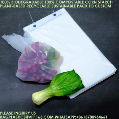 China Bolsas ecológicas reciclables de maíz, almidón, compostables, bolsas de bebidas, bolsas de frutas y verduras 100% biodegradables en venta