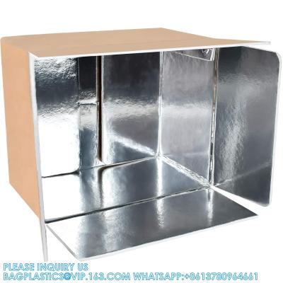 China Caja de cartón con doble aislamiento térmico con revestimiento de bolsa aislada de papel aluminio, caja de correo pequeña, caja de envío para el envío en venta