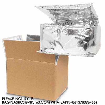 China Envases de aislamiento bolsas de enfriamiento reutilizables caja de envío en frío caja térmica caja de recubrimiento resistente a la humedad caja de alimentos metalizada en venta