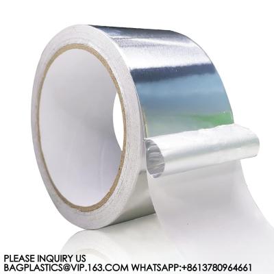 China Aluminum Tapes (3.9Mils), 2'*65 Feet Foil Tape, Metal Insulation Tape, Heavy Duty Duct Tape With Adhesive Backing for sale
