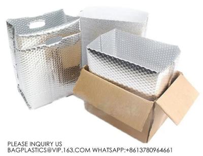 China Insulated Foil Bubble Shipping Box Liner Disposable Hot Cold Thermal Insulated Food Delivery Bags for sale