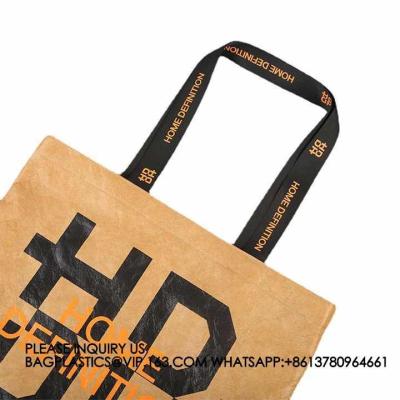 China Untearable Washable Promotional Recycled Custom Logo Printed Waterproof Washable Coated Tyvek Kraft Paper Tote Bag for sale