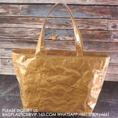 China Tyvek Beach Tote Bag Customized Logo Shopping Bag Fashion Woman Custom Beach Bag Paper Shopping Bag Tyvek Tote Bag for sale