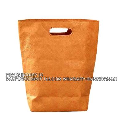 China Tyvek DuPont Paper Vintage Kraft Paper Outgoing Shopping Handbag Printed LOGO Waterproof One Shoulder Bag for sale
