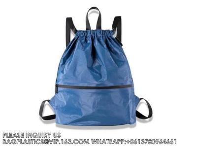 China Wholesale Tyvek Waterproof Gym Bag Sports Soccer Drawstring Backpack Shopping bag, Promotional bag, Gift bag, Packing for sale