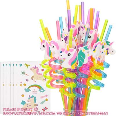 China Reusable Birthday Party Rainbow Unicorn Straws Unicorn Party Supplies Birthday Decorations and Unicorn Themed Party for sale