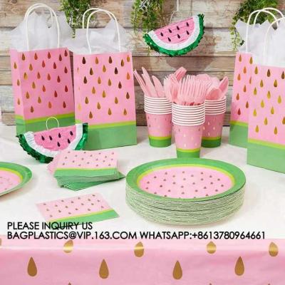 China Fruit Party Decoration Tableware Disposable Paper Plate Set Fruit Punch Theme Party Supplies for sale