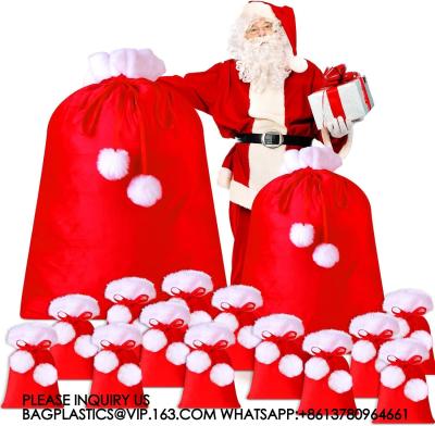 China Bolsas de regalo de Santa Velvet Bolsas de regalo a granel Bolsas de regalo de Navidad Bolsa de regalo de Navidad Bolsa de vendaje de veludo para envolver el regalo en venta