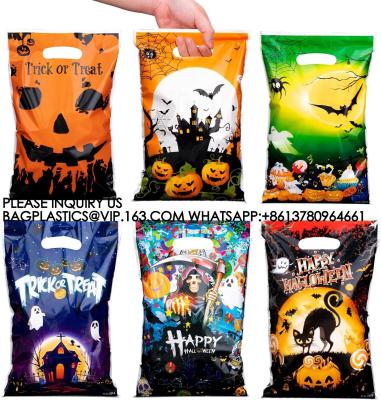 China Halloween Party Favor For Kids Candy Goody Bag, Designs Plastic Trick Or Treat Goodie Bags, Halloween Loot Gift Bag for sale