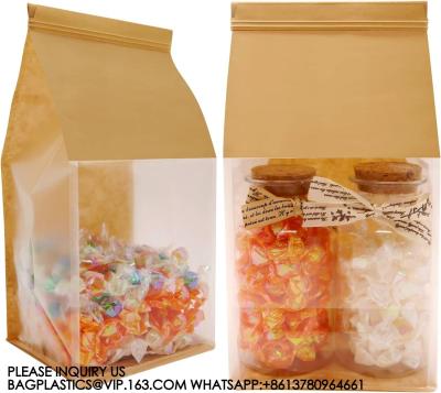 China Bakery Bags With Window Cookie Bags For Packaging Candy Bags Treat Bags, Popcorn, Coffee Bags Resealable for sale