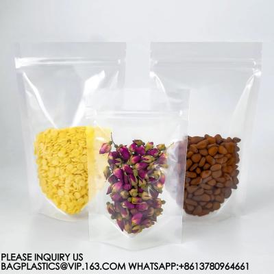 China Clear Stand Up Food Bags,Zip Lock Food Storage Bags for Packaging Products,Herbs,Snack,Tea,Spices,Pet Food and Soaps for sale