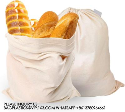 China Burlap Linen Bread Bag Cloth Bread Bags, Linen Bread Bags Large Reusable Bread Bags For Homemade Bread Sourdough for sale