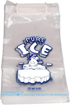 China Recycle Large Capacity Durable 8/10/20 Lb Ice Bag Set Pack Ldpe Plastic Wicket Ice Cube Bags Packaging for sale