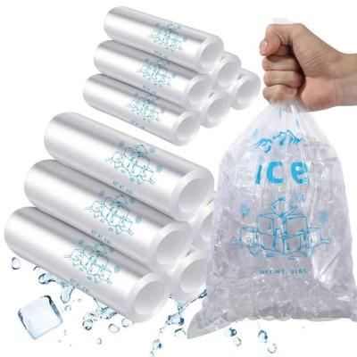China Quality 9 X 15.7 Inch 3 Lb Ice Cube Storage Bag Reusable Ice Package Bags Roll Ice Pouches With Twist Ties for sale