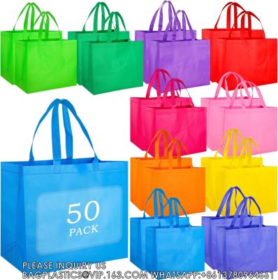 China Reusable Grocery Shopping Bags - Non-Woven Tote Grocery Bags, Retail Bags, Party Favor Bags Gift Bags with Handles for sale