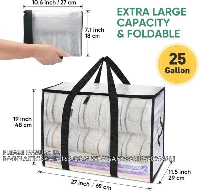 China 28 Gallon Moving Totes With Reinforced Handles, Heavy-Duty UnderBed Storage Bag For Moving Boxes, Clothes, Travel for sale