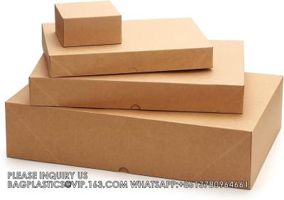 China Cajas de regalo Kraft con tapas de tamaños variados con 4 pulgadas de profundidad Cajas de vestidos- Cajas de envoltura Conjunto de cajas de regalo de Navidad en venta