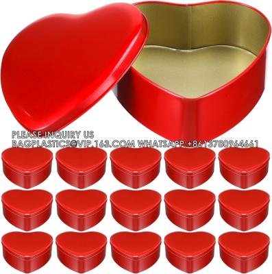 China Red Heart Shaped Metal Tins With Lids Valentine'S Day Candy Boxes Biscuits Jar Tin Box Candy Chocolate Boxes Heart for sale