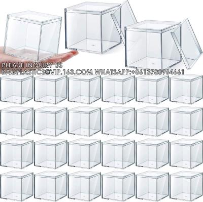 China Acrylic Box With Lid Clear Small Acrylic Box Plastic Square Cube With Lid Mini Acrylic Containers Display Box for sale