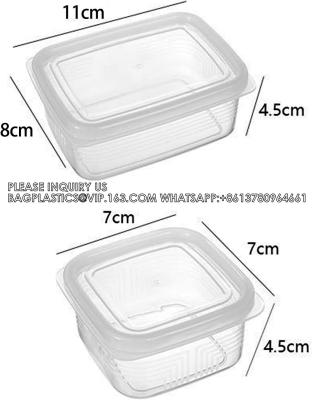 China Leakproof Food Container Refrigerator Food Container Sealed Lid Large Capacity Transparent Storage Box Coarse for sale