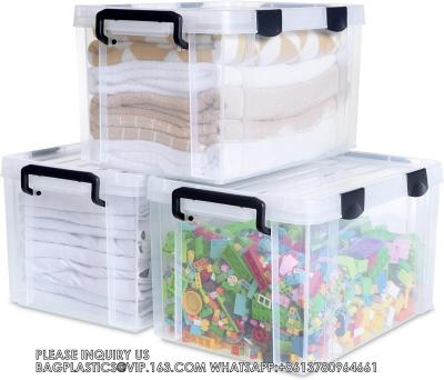 China Airtight Plastic Storage Bins With Gasket Seal Lids And 6 Secure Latching Buckles Stackable Storage Containers for sale