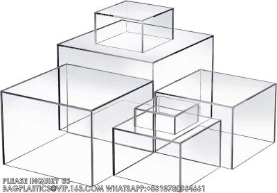 China Acrylic Risers For Display Acrylic Cube Boxes Acrylic Risers Display Stands Acrylic Decorative Stand for sale