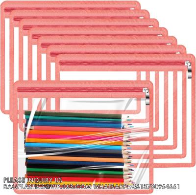China Zipper Pouches Pencil Pouches PVC Makeup Pouch Envelopes Folder Storage Multi Purpose Pouch Document File Organize for sale
